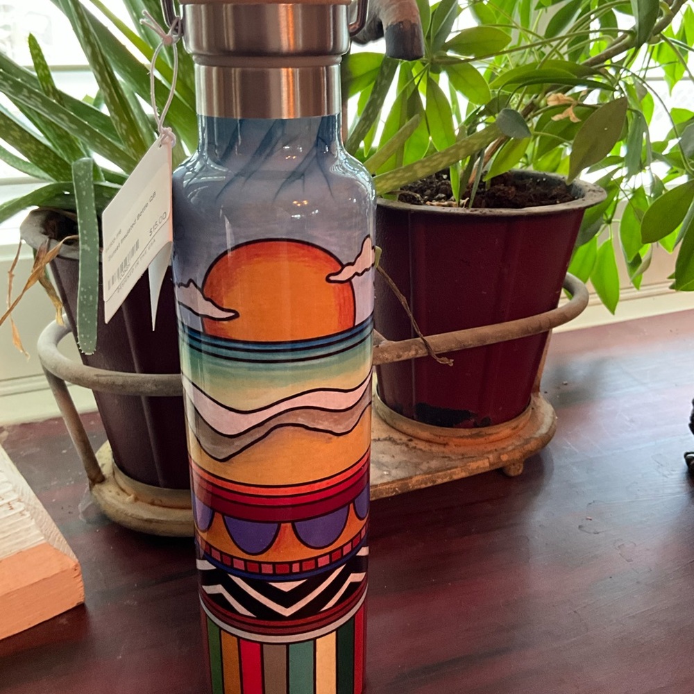 Primitives by Kathy Multicolor Sunset Stripe Stainless Water Bottle